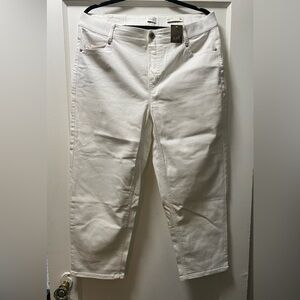 J. Jill Women's High Rise White Cropped Jeans